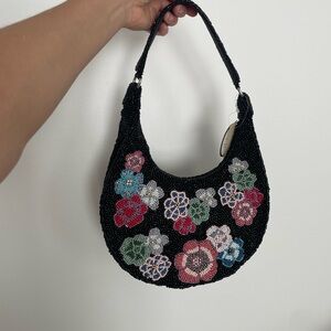 Beaded floral handbag